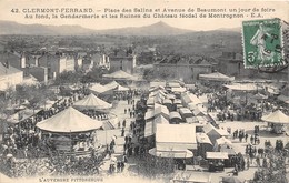 63-CLERMONT-FERRAND- PLACE DES SALINS ET AVE DE BEAUMONT UN JOUR DE FOIRE - Clermont Ferrand