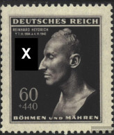 Bohemia And Moravia 131 (complete Issue) Unmounted Mint / Never Hinged 1943 Heydrich - Unused Stamps