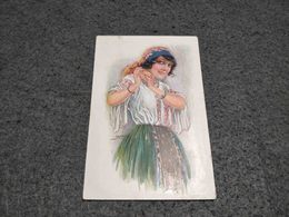 ANTIQUE POSTCARD GIPSY WOMAN SIGNED USABAL UNUSED - Usabal