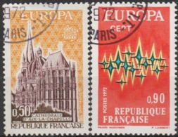 CEPT EUROPA 1972 USED  COMPLETE SET FROM  FRANCE. COMMUNICATION/ CATHEDRAL OF AIX LA CHAPELLE - 1972