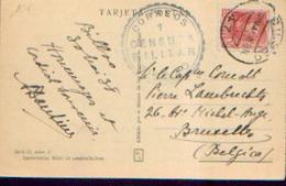 Carte Postale Ayant Circulé De BILBAO à BRUXELLES Avec Cachet De Censure (30/05/1938) - Briefe U. Dokumente