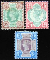 GREAT BRITAIN 1887 4d,4.5d,9d Queen Victoria MLH - Neufs