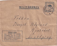 SUEDE 1942 LETTRE EN FRANCHISE MILITAIRE - Militärmarken