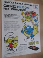 CLI518 : Pour Fans De SCHTROUMPFS : Page PUB A4 Spirou Années 60/70 Avec Nouvel Album Paru - Schtroumpfs, Les - Los Pitufos