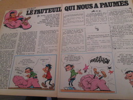 CLI518 : Pour Fans De GASTON LAGAFFE : Double Page RUBRIQUE Avec Dessins Non Repris Dans Des Albums - Gaston