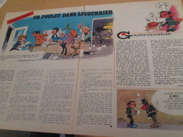 CLI518 : Pour Fans De GASTON LAGAFFE : Double Page RUBRIQUE Avec Dessins Non Repris Dans Des Albums - Gaston