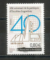 40è Aniversari De La Parròquia D'Escaldes-Engordany 1978-2018.  Neuf ** - Unused Stamps