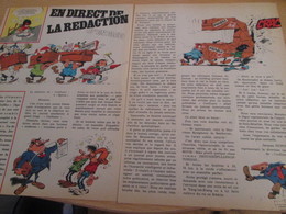 CLI518 : Pour Fans De GASTON LAGAFFE : Double Page RUBRIQUE Avec Dessins Non Repris Dans Des Albums - Gaston