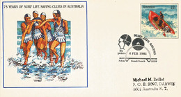 Surfing In Australia: Bondi Beach "City To Surf Fun Run", Special Envelope NSW Bondi Beach, Sent To Darwin - Marcofilia