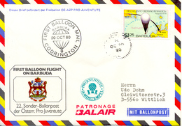 Ballonpost 1980 Lettre Illustre Par Ballon De Codrington - Barbuda (...-1981)