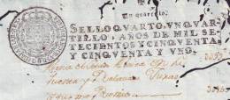 1750-PS-11 BX6587 CUBA ANTILLES SPAIN PUERTO RICO SEALLED PAPER REVENUE 1750-1. 4TO ESPAÑA PAPEL SELLADO - Timbres-taxe