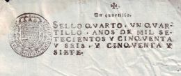 1756-PS-10 BX38 CUBA ANTILLES SPAIN PUERTO RICO REVENUE PAPER 1756-57 SELLO 4to UNUSED RARE - Segnatasse