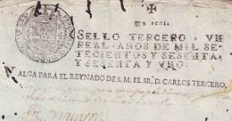 1760-PS-12 BX6591 CUBA ANTILLES SPAIN PUERTO RICO SEALLED PAPER REVENUE 1760-1 3RO ESPAÑA PAPEL SELLADO - Portomarken