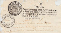1768-PS-10 BX1041 CUBA ANTILLES SPAIN ESPAÑA SEALLED PAPER REVENUE 1768-69. SELLO TERCERO - Timbres-taxe