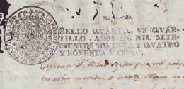 1792-PS-11 BX6605 CUBA SPAIN PUERTO RICO SEALLED PAPER 1792-3 4TO ESPAÑA PAPEL SELLADO - Segnatasse