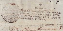 1798-PS-10 BX6607 CUBA SPAIN PUERTO RICO SEALLED PAPER 1798-9 4TO ESPAÑA PAPEL SELLADO - Strafport