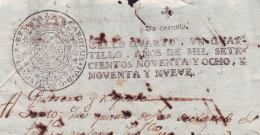 1798-PS-12 BX44 CUBA SPAIN PUERTO RICO REVENUE PAPER 1798-99 SELLO 4to ESPAÑA - Timbres-taxe