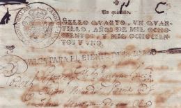 1802-PS-50 BX30 CUBA SPAIN PUERTO RICO REVENUE PAPER 1802-03 SELLO 4to ESPAÑA - Timbres-taxe