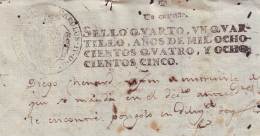 1804-PS-56 BX6609 CUBA SPAIN PUERTO RICO SEALLED PAPER 1804-5 4TO ESPAÑA PAPEL SELLADO - Impuestos