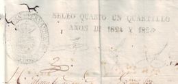 1824-PS-50 BX182 CUBA SPAIN ESPAÑA PAPEL SELLADO 1824-25 SELLO 4TO REVENUE PAPER - Impuestos