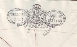 1832-PS-50 BX31 SPAIN ESPAÑA CUBA PUERTO RICO PAPEL SELLADO 1832-33 UNUSED 2 REALES - Postage Due