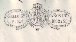 1832-PS-51 BX195 CUBA SPAIN ESPAÑA PAPEL SELLADO 1832-33 SELLO 3RO PUERTO RICO UNUED SEALLED PAPER RARE - Segnatasse