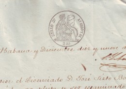 1850-PS-50 BX219 CUBA SPAIN ESPAÑA PAPEL SELLADO 1850-51 SELLO 3RO REVENUE PAPER - Timbres-taxe