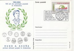 SOUTH POLE, HUGO ACUNA, FIRST POSTAL WORKER IN ANTARCTICA, SPECIAL POSTCARD, 2004, ROMANIA - Other & Unclassified