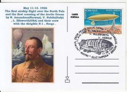 POLAR FLIGHTS, R. AMUNDSEN, NORGE AIRSHIP, SPECIAL POSTCARD, 2006, ROMANIA - Vuelos Polares