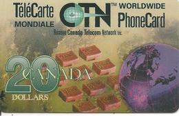 CARTE-µ-PREPAYEE-CTN WORLDWIDE-20$-1996-GRATTE-TBE- - Kanada