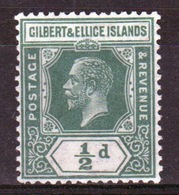 Gilbert And Ellice Islands 1922 George V ½d Definitive Stamp In  Mounted Mint Condition. - Gilbert & Ellice Islands (...-1979)