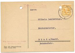 Germany - A.M.G. 1946 Postcard Bünde - Allg. Innungskrankenkasse Bünde, Scott 3N5 - Lettres & Documents