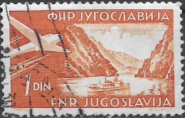 YUGOSLAVIA 1951 Air. Iron Gates, Danube - 1d - Orange FU - Luftpost