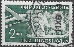 YUGOSLAVIA 1951 Air. Iron Gates, Danube - 2d - Green FU - Luchtpost