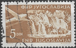 YUGOSLAVIA 1951 Air. Plitvice Cascades - 5d - Brown FU - Airmail