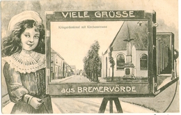 Viele Grüsse Aus BREMERVÖRDE Fotoapparat Plattenkamera Kriegerdenkmal 13.6.1908 Gelaufen - Bremervoerde