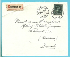 724T Op Brief Aangetekend Met Postagentschapstempel (Agence) * OOSTENDE 12 * - 1946 -10 %