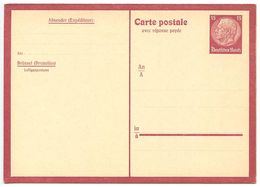 Germany 1940‘s Mint Luftgaupostamt - Postal Reply Card For Use In Occupied Belgium - Tarjetas