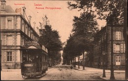 ! [08] Sedan Av. Philippoteaux, Tram, Straßenbahn, Frankreich, 1. Weltkrieg, 1916, Lazarettstempel, Feldpostkarte - Sedan