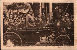 ! Alte Ansichtskarte Oldenburg General Feldmarschall Von Hindenburg, Regimentsfest 1921, 91.Regiment, Kutsche - Kriegerdenkmal