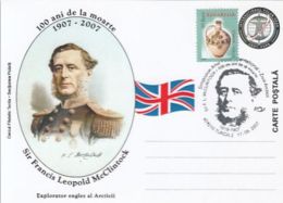 INTERNATIONAL POLAR YEAR, SIR FRANCIS LEOPOLD MCCLINTOCK, SPECIAL POSTCARD, 2007, ROMANIA - Año Polar Internacional