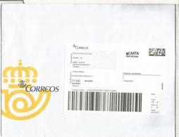XATIVA VALENCIA FRANQUICIA POSTAL CORREOS CARTA CERTIFICADA ETIQUETA LABEL - Franchise Postale