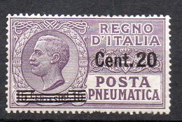 1924 - Regno P. Pneumatica Sovrast. N.  6  Nuovo MLH* Centrato - Poste Pneumatique