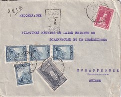 TURQUIE 1927 LETTRE RECOMMANDEE DE ISTANBUL AVEC CACHET ARRIVEE SCHAFFHAUSEN - Lettres & Documents