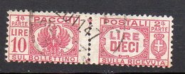 1946- Luogotenenza Pacco Senza Fascio Al Centro N. 64 Timbrato Used - Paketmarken