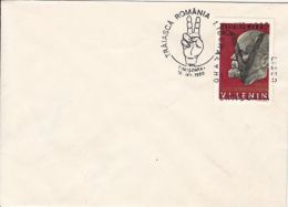 71646- LENIN, OVERPRINT V- VICTORY, 1989 REVOLUTION, STAMP AND SPECIAL POSTMARK ON COVER, 1990, ROMANIA - Cartas & Documentos