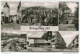 Siegen In Westfalen - Foto-AK - Sandstrasse - Bühne - Oberes Schloss - Siegen