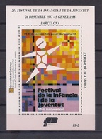 ESPAÑA 1988 - HOJITA RECUERDO GENERALITAT DE CATALUNYA FESTIVAL DE LA INFANCIA Y JUVENTUD - Hojas Conmemorativas