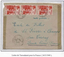 Maroc Morocco Lettre Taroudannt 24 3 1949  Cover - Lettres & Documents