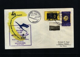 Turkey 1961 Lufthansa First Flight Ankara - Hamburg - Luftpost